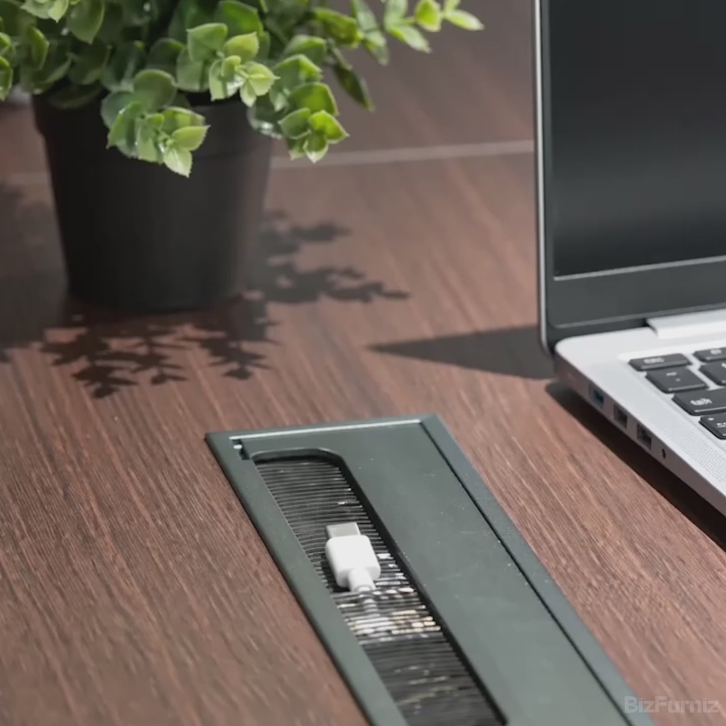 conference table with cable box