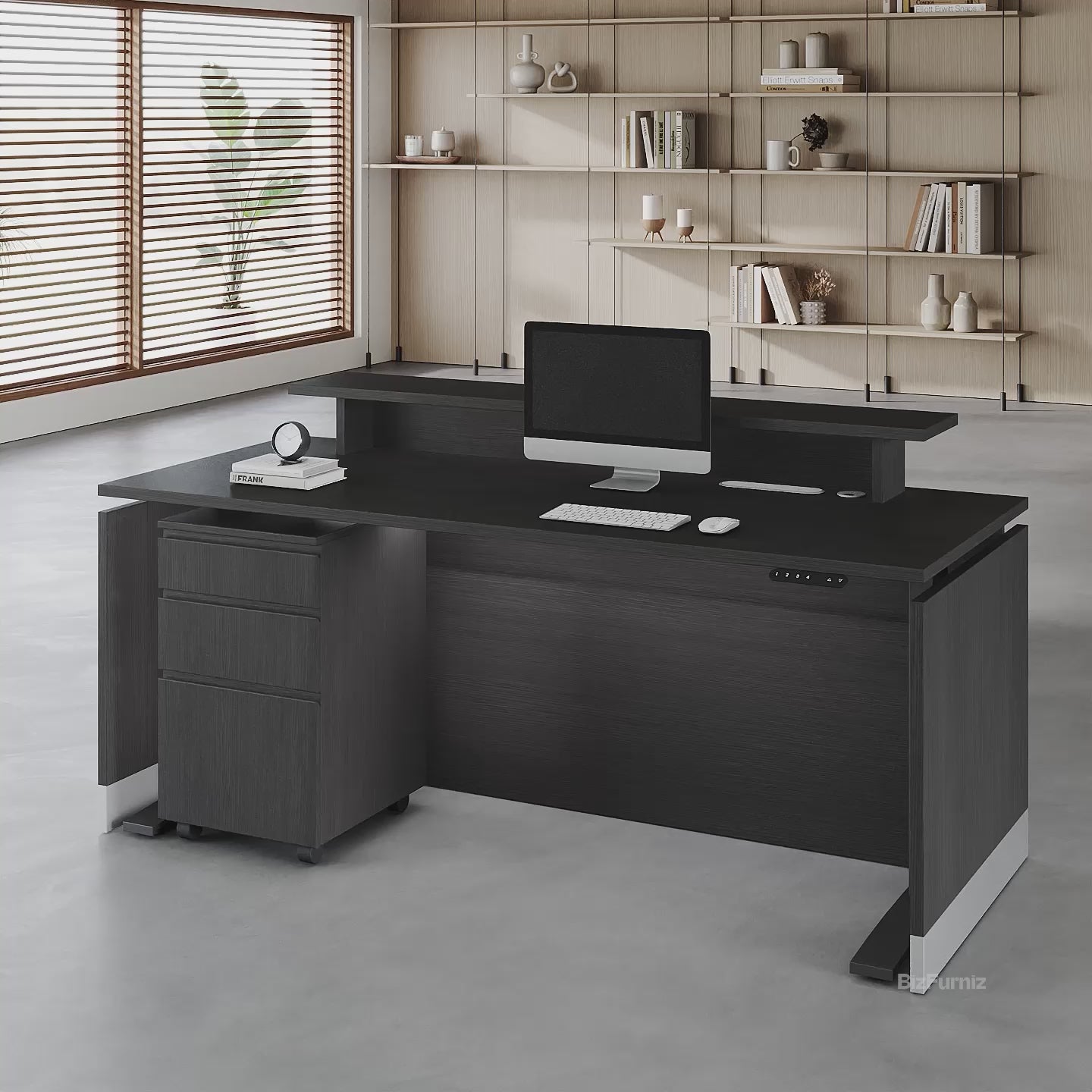 Office Desk with Height-adjustable Function