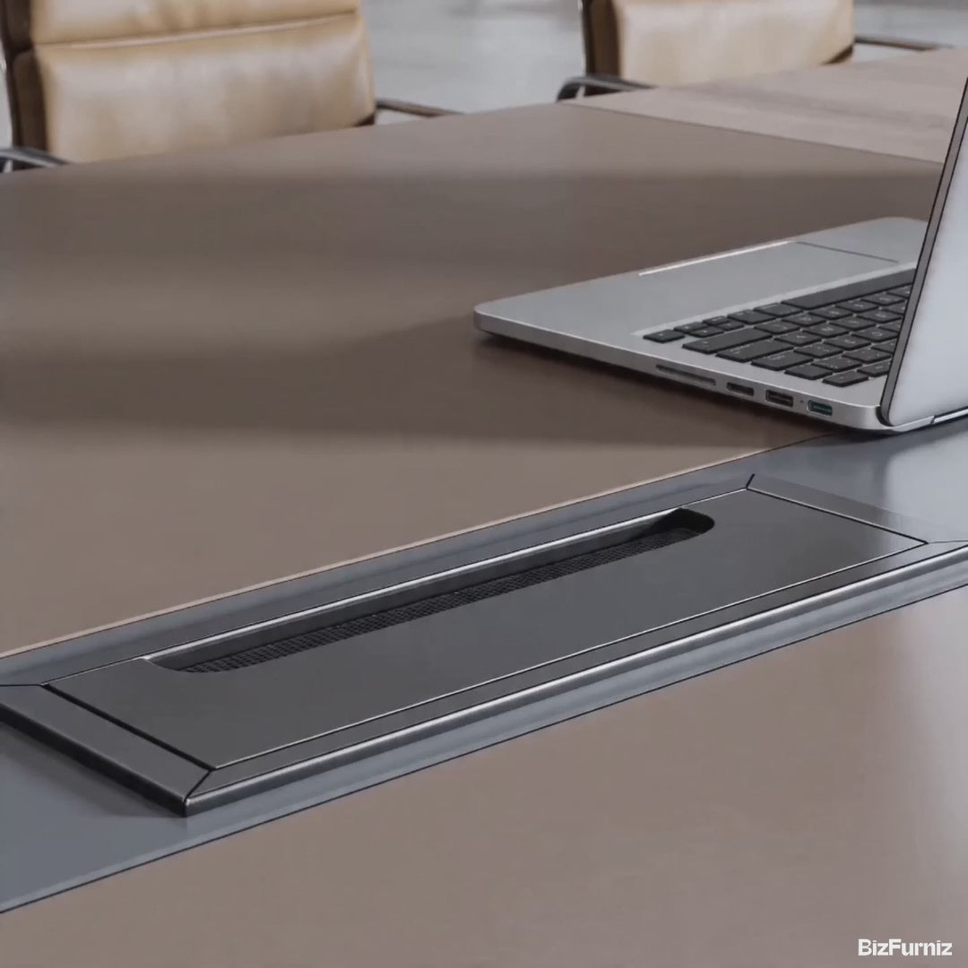 conference table with cable management