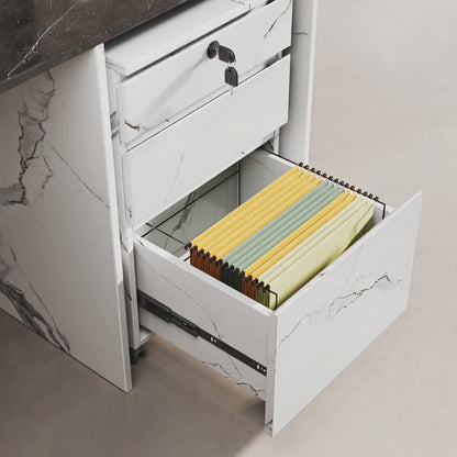 Modern Reception Desk with Counter Cable Management for Offices, Lobbies & Stores