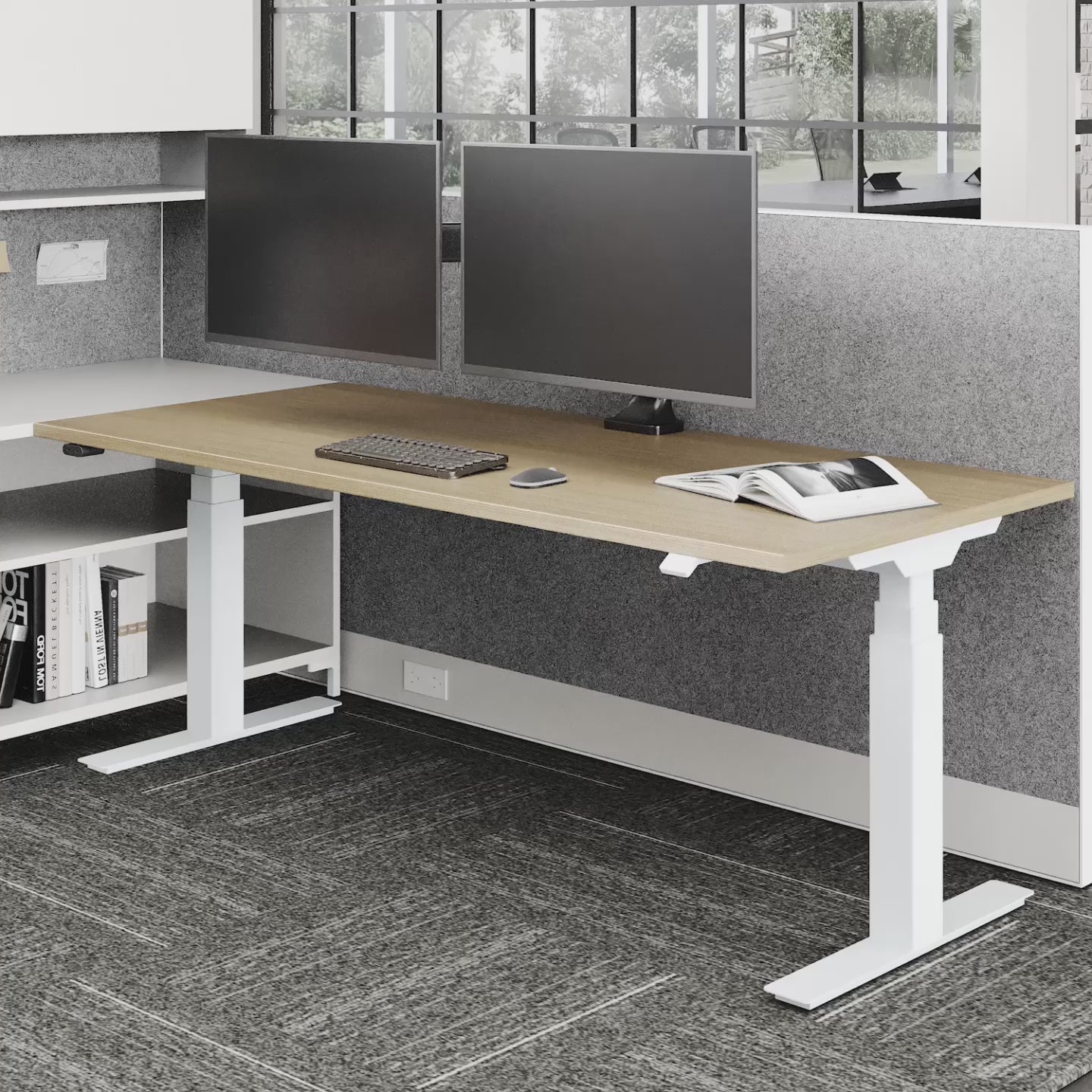 Office Desk with Height Adjustment Function 