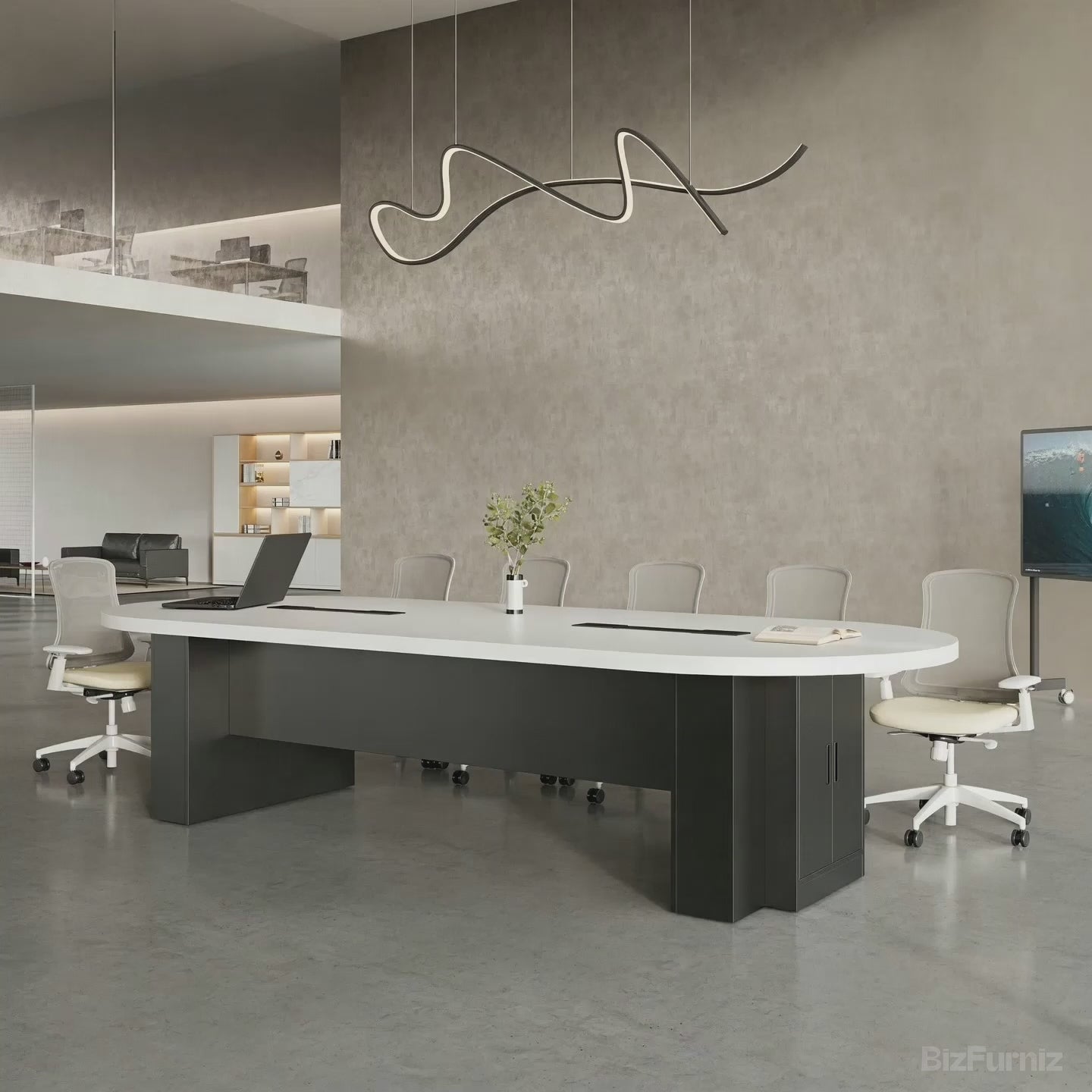 spacious conference table