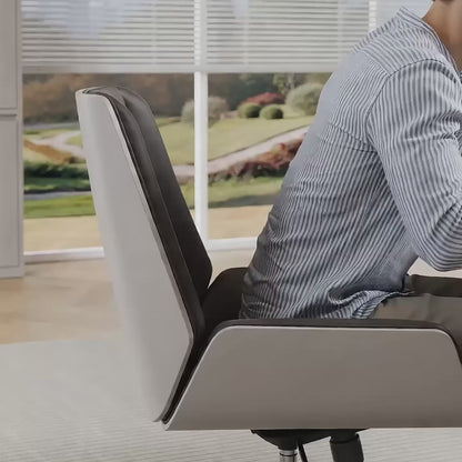 Video showing Modern Executive Ergonomic Office Chair with Contrast Stitching and Aluminum Alloy Base