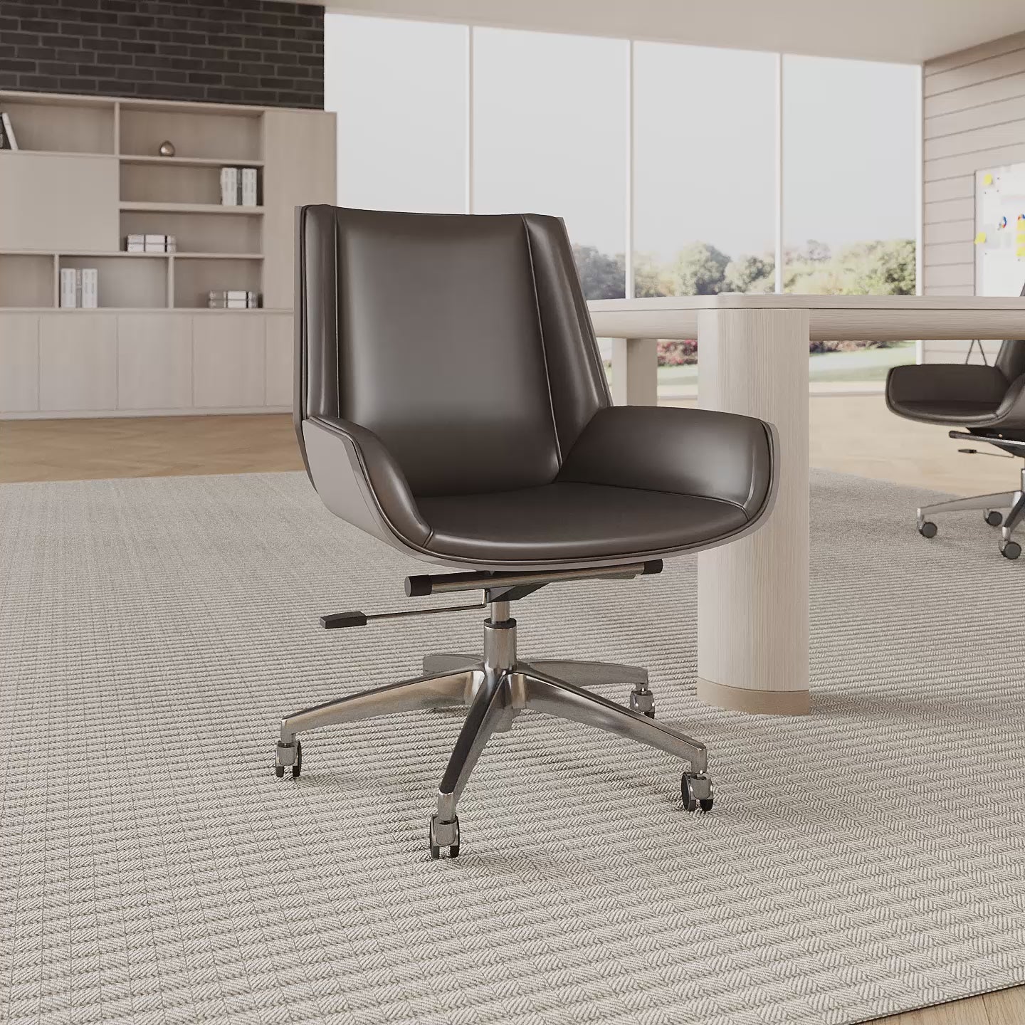 Video showing Modern Executive Ergonomic Office Chair with Contrast Stitching and Aluminum Alloy Base
