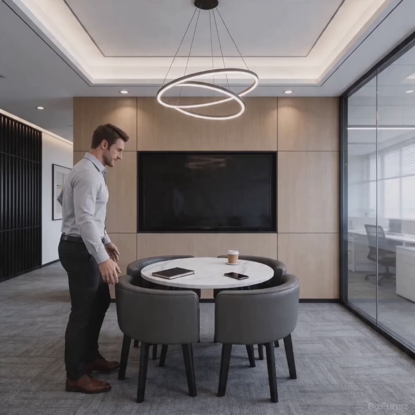 C-shaped chairs