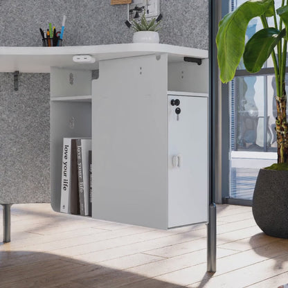 office desk with integrated storage