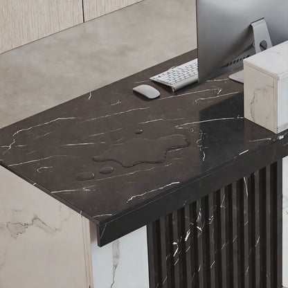 Modern Reception Desk with Counter Cable Management for Offices, Lobbies & Stores
