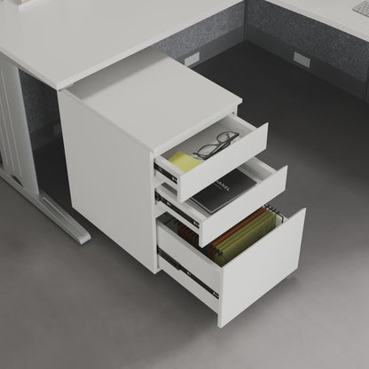 office desk with integrated storage
