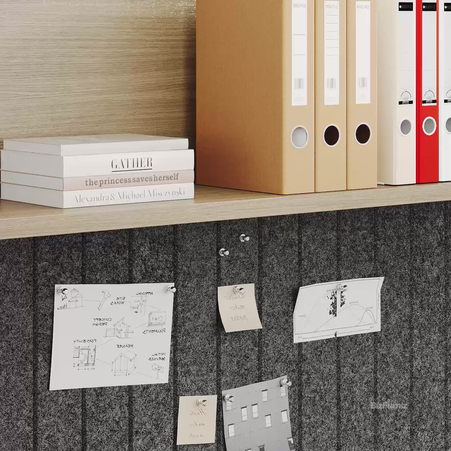 Office Desk with Built-in LED Lighting
