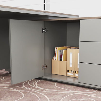 Executive Desk with Side Storage Cabinet