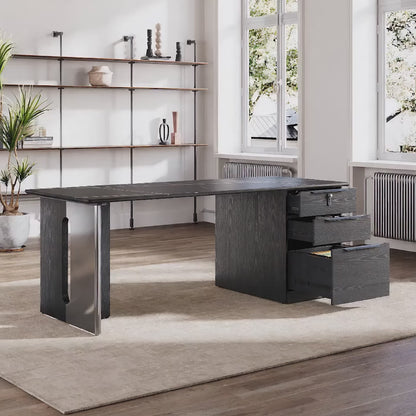 executive desk with integrated storage