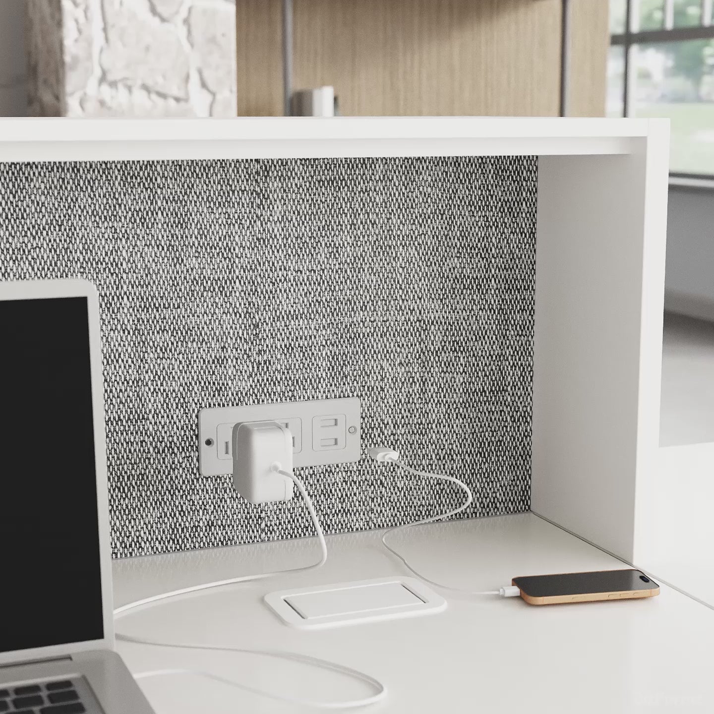 Reception Desk with Cable Management Box