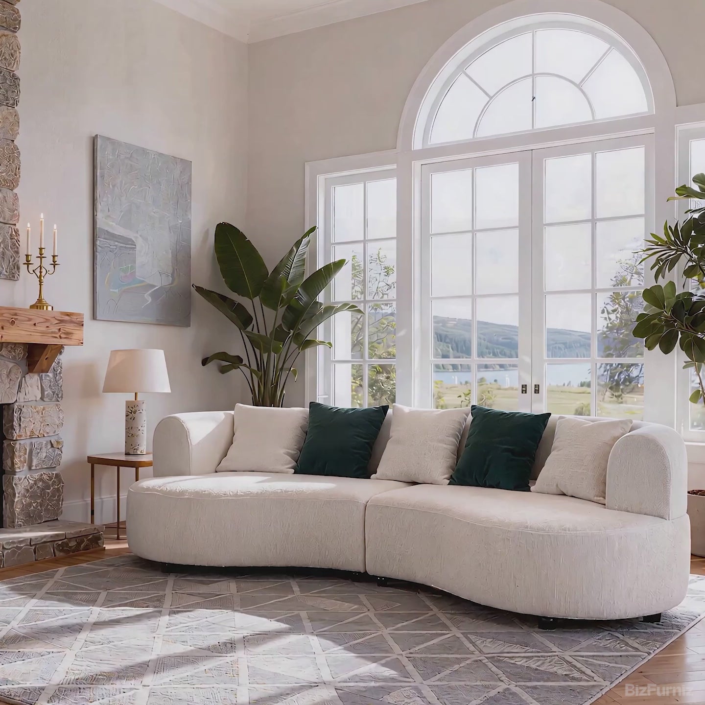 sofa with sleek lines