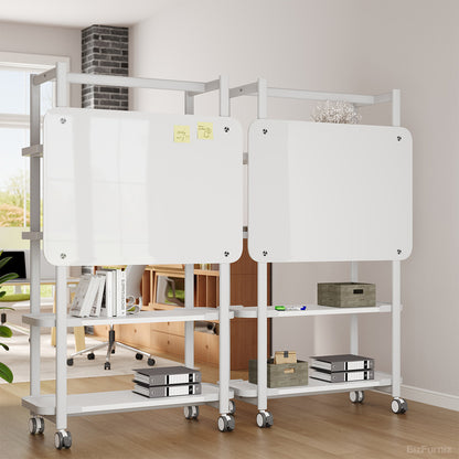 4-tier Storage Rack with Whiteboard, Casters for Home, Office, and Commercial Spaces photo 3