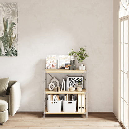 Multi-tier Bookshelf or Storage Rack for Home Office, Living Room, and Kitchen for modern office workspace