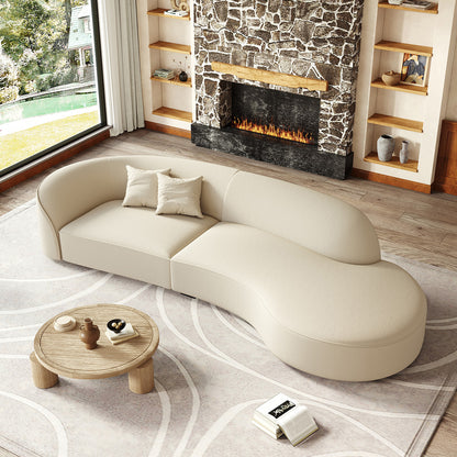 Curved Sectional Sofa with Solid Wood Frame for 4-6 People product view 8