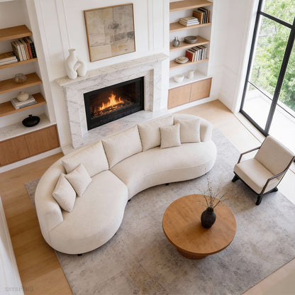 126" Curved Sectional Sofa with Solid Wood Frame and Cloud-Soft Padding for 4-6 People product view 12