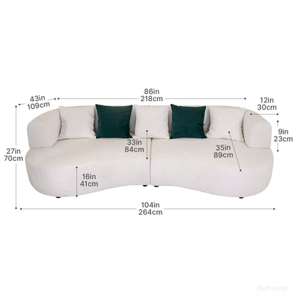 104" Curve Sofa with Soft Cushion and Solid Wood Frame product view 5