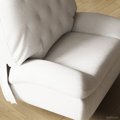 Luxury Cream Suede Recliner Chair with Phone Holder, Footrest, and USB Port product view 5