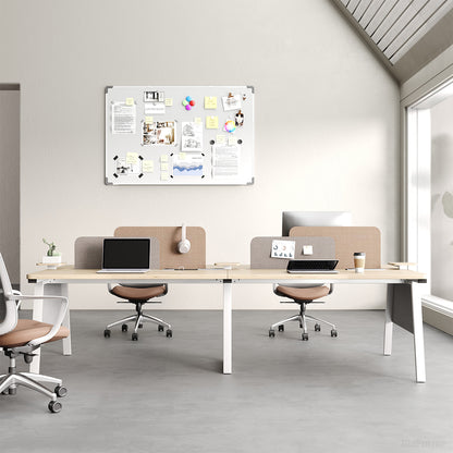 110" 4-person Office Desk with Partition and Cable Management photo 1