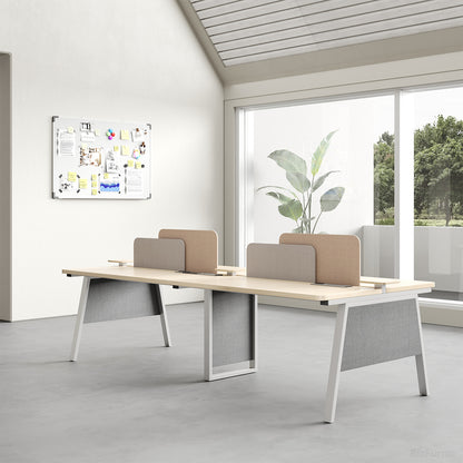 110" 4-person Office Desk with Partition and Cable Management photo 5