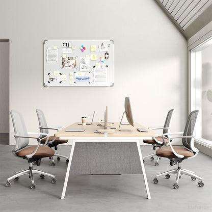 110" 4-person Office Desk with Partition and Cable Management photo 4