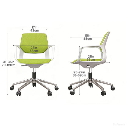 White and Lime Office Chair - Contemporary Ergonomics for the Modern Workspace product view 5