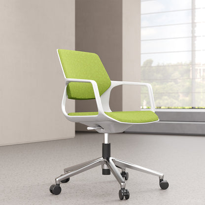 White and Lime Office Chair - Contemporary Ergonomics for the Modern Workspace product view 4
